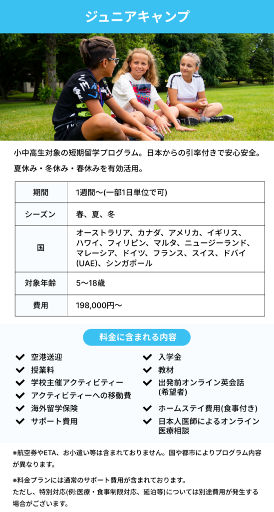 ジュニアキャンプ内容