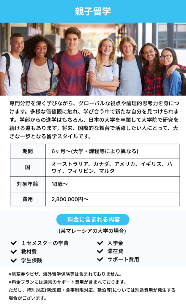 大学・大学院留学内容