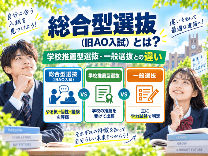 総合型選抜(旧AO入試)とは?学校推薦型選抜・一般選抜との違い